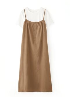 Buttoned Short Sleeve Maternity & Nursing Dress, , hi-res