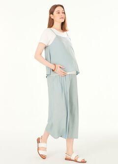Drapey Maternity Wide Leg Pants, Blue Grey, hi-res