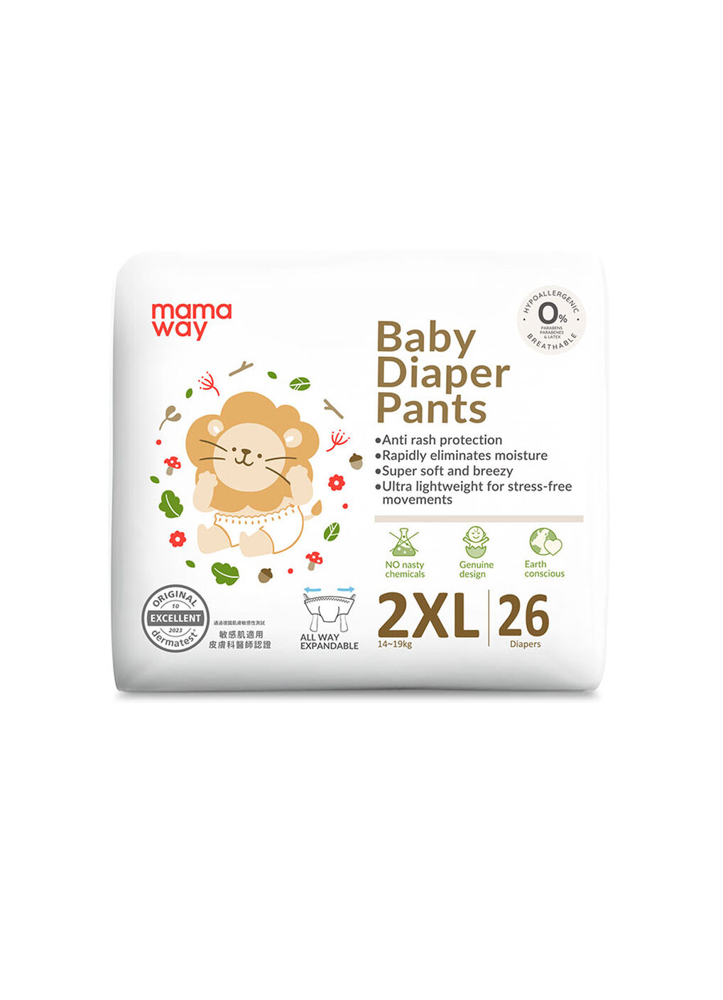 Mamaway Baby Diaper Pants (2XL , 26 pcs), , hi-res image number 0