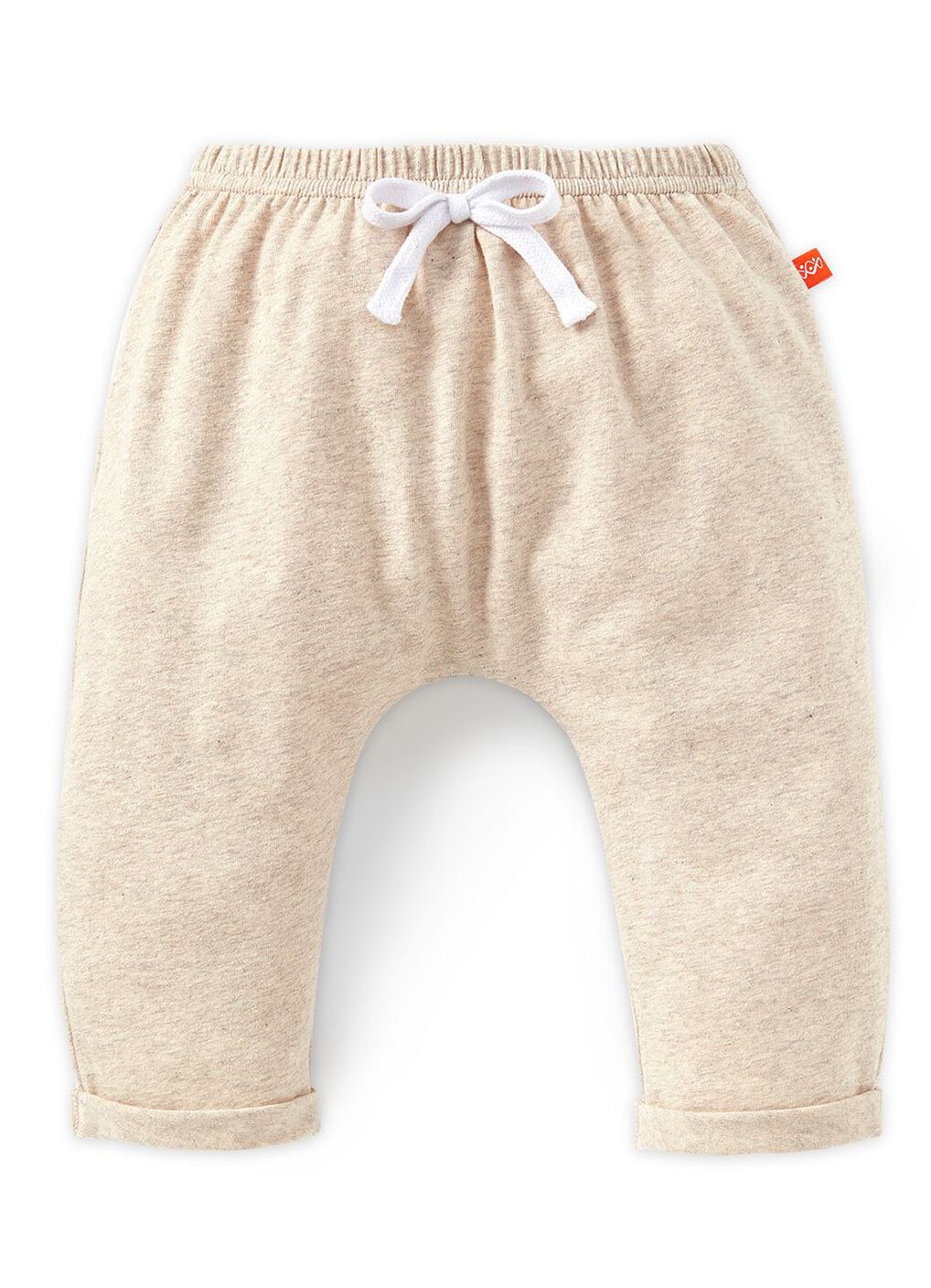 Twinkle Stars Baby Cotton Rolled Up Pants, Cream, hi-res image number 0
