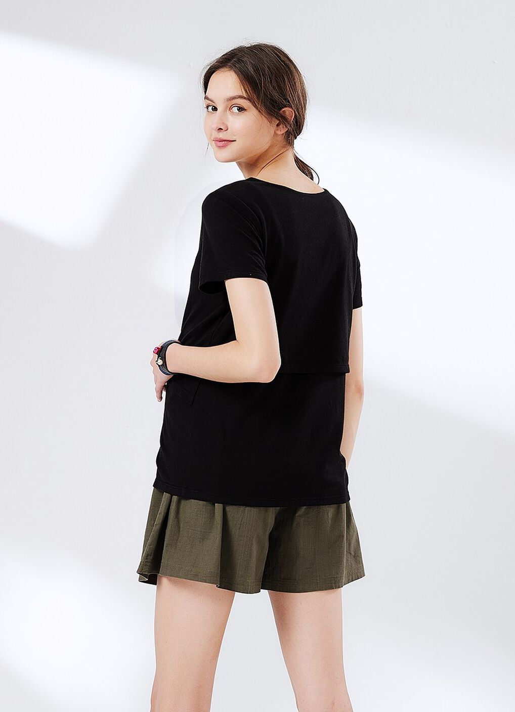 Disney Vintage Mickey Maternity & Nursing Top, Black, hi-res image number 2