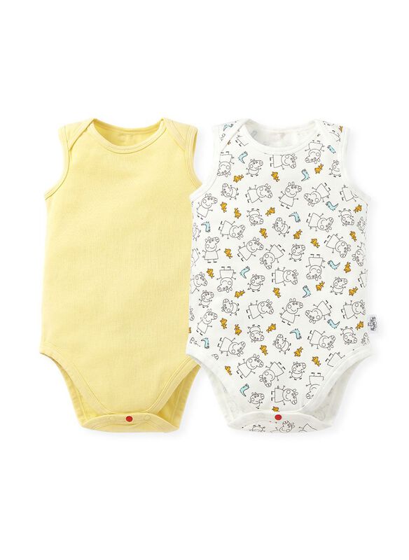 Line Arts Peppa Pig Baby Cotton S/L Bodysuit 2 Pcs Pack