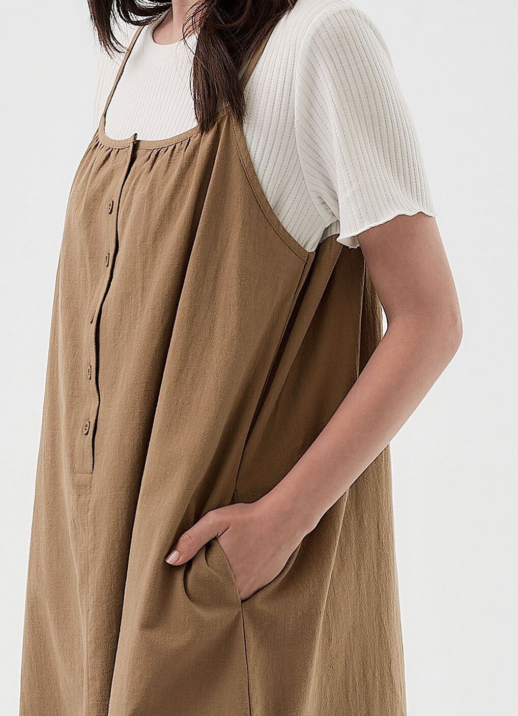 Buttoned Short Sleeve Maternity & Nursing Dress, , hi-res image number 2