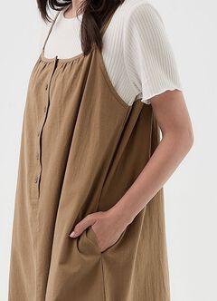 Buttoned Short Sleeve Maternity & Nursing Dress, , hi-res