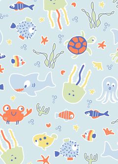 Lightweight Optimum Temp. Sleep Suit-Sea World, , hi-res