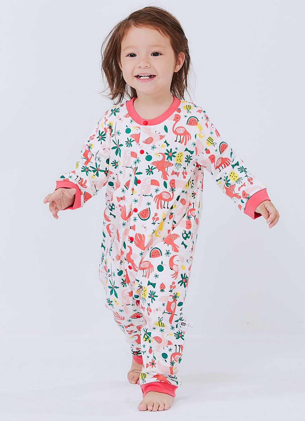 Baby Long Sleeve One Piece Outfit, Rose, hi-res image number 1