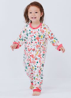 Baby Long Sleeve One Piece Outfit, Rose, hi-res