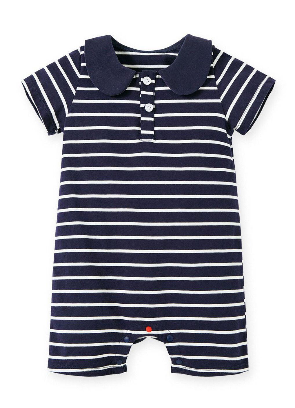 Striped Baby Polo Romper, , hi-res image number 0