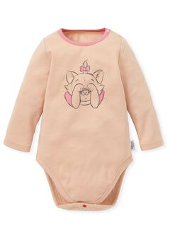 Baby Disney Cotton Long Sleeve Bodysuit, Dusty Pink, hi-res