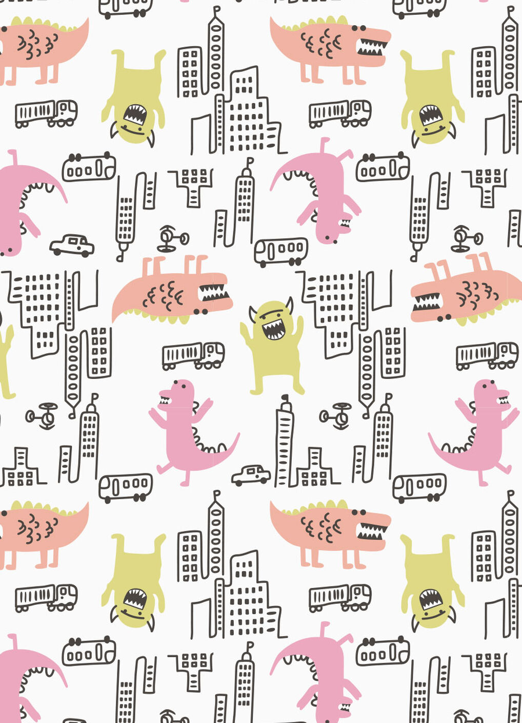 Lightweight Optimum Temp. Sleep Suit-Monster War, Pink, hi-res image number 3