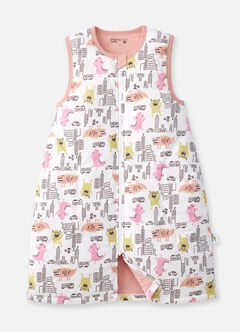 Lightweight Optimum Temp. Sleep Suit-Monster War, Pink, hi-res