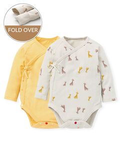 Giraffe Newborn Cotton L/S Bodysuit 2 Pcs Pack, , hi-res