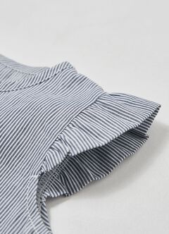 Striped Baby Ruffle Sleeve Romper, , hi-res