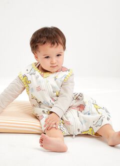 Lightweight Optimum Temp. Sleep Suit- Dinosaur, Mustard, hi-res