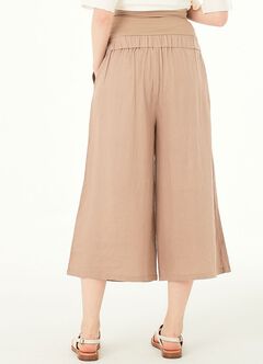 Drapey Maternity Wide Leg Pants, Khaki, hi-res