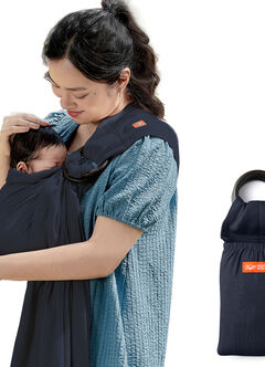 Solid Linen Baby Ring Sling, Navy, hi-res