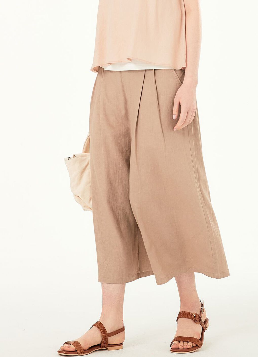 Drapey Maternity Wide Leg Pants, Khaki, hi-res image number 0
