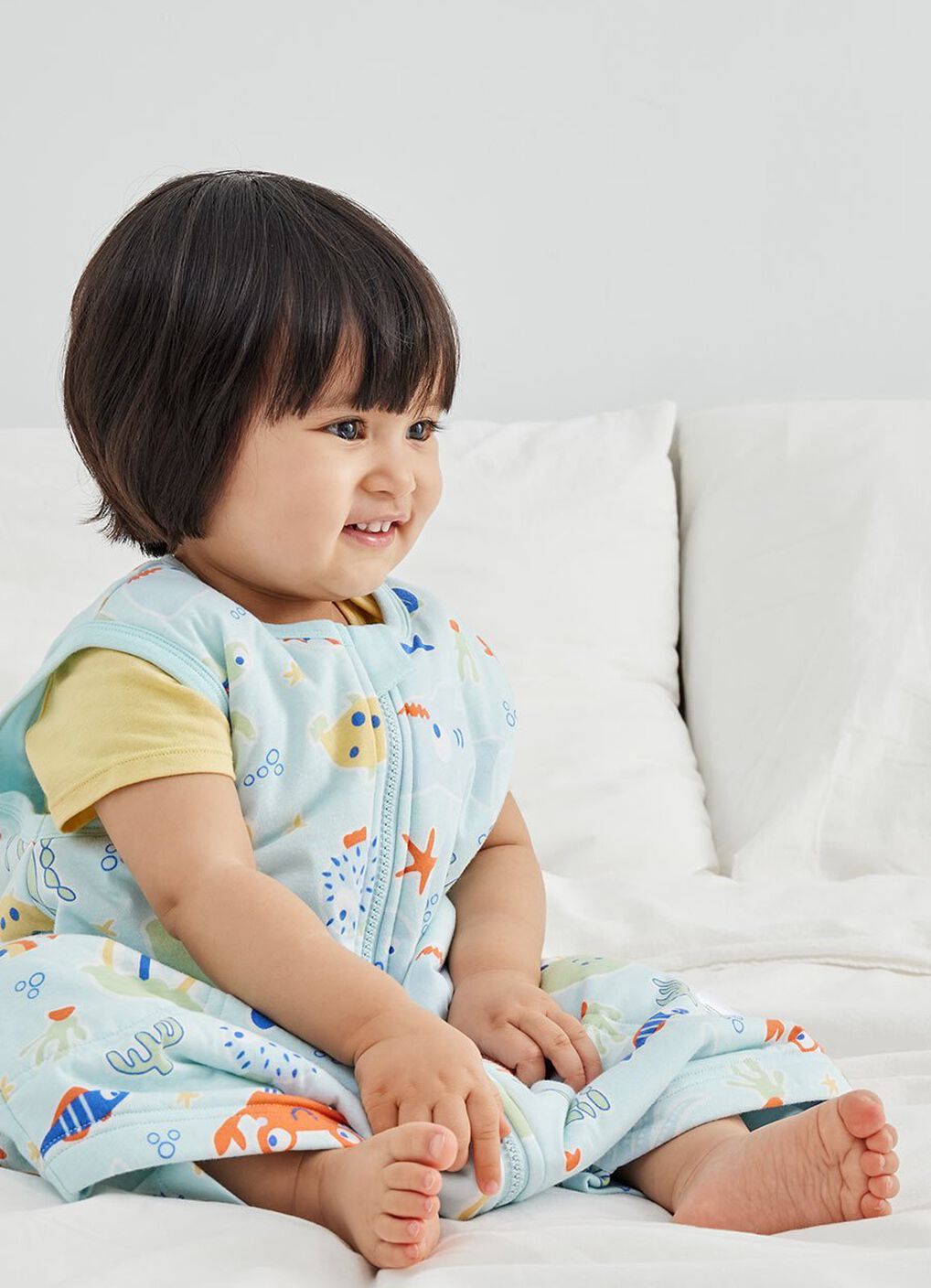 Lightweight Optimum Temp. Sleep Suit-Sea World, , hi-res image number 1