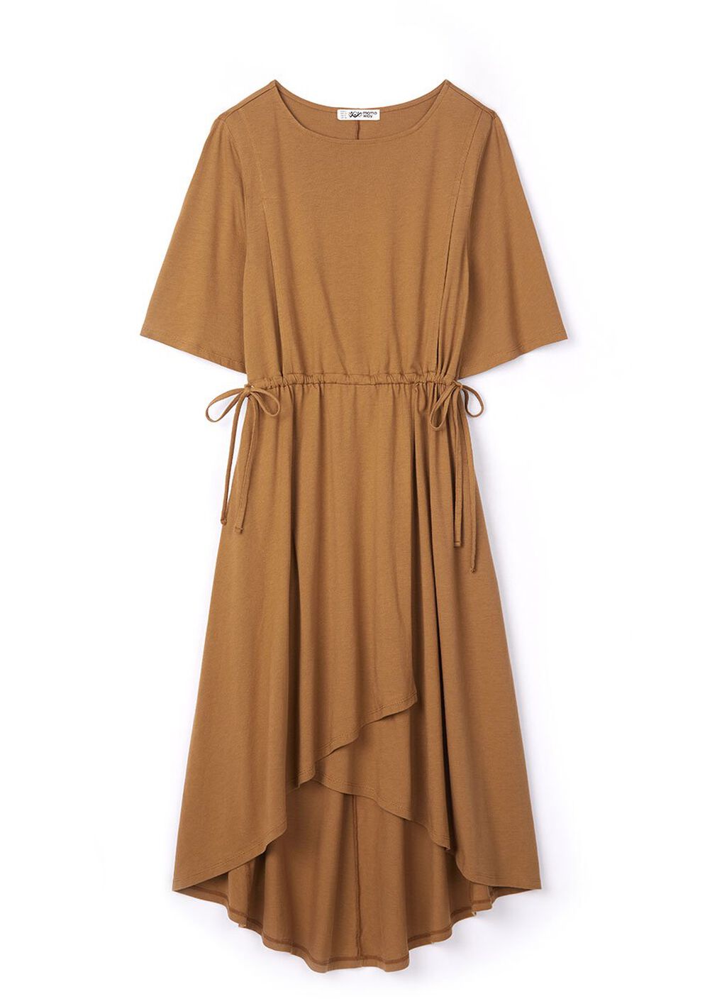 Drapey Maternity & Nursing Midi Dress, Brown, hi-res image number 5