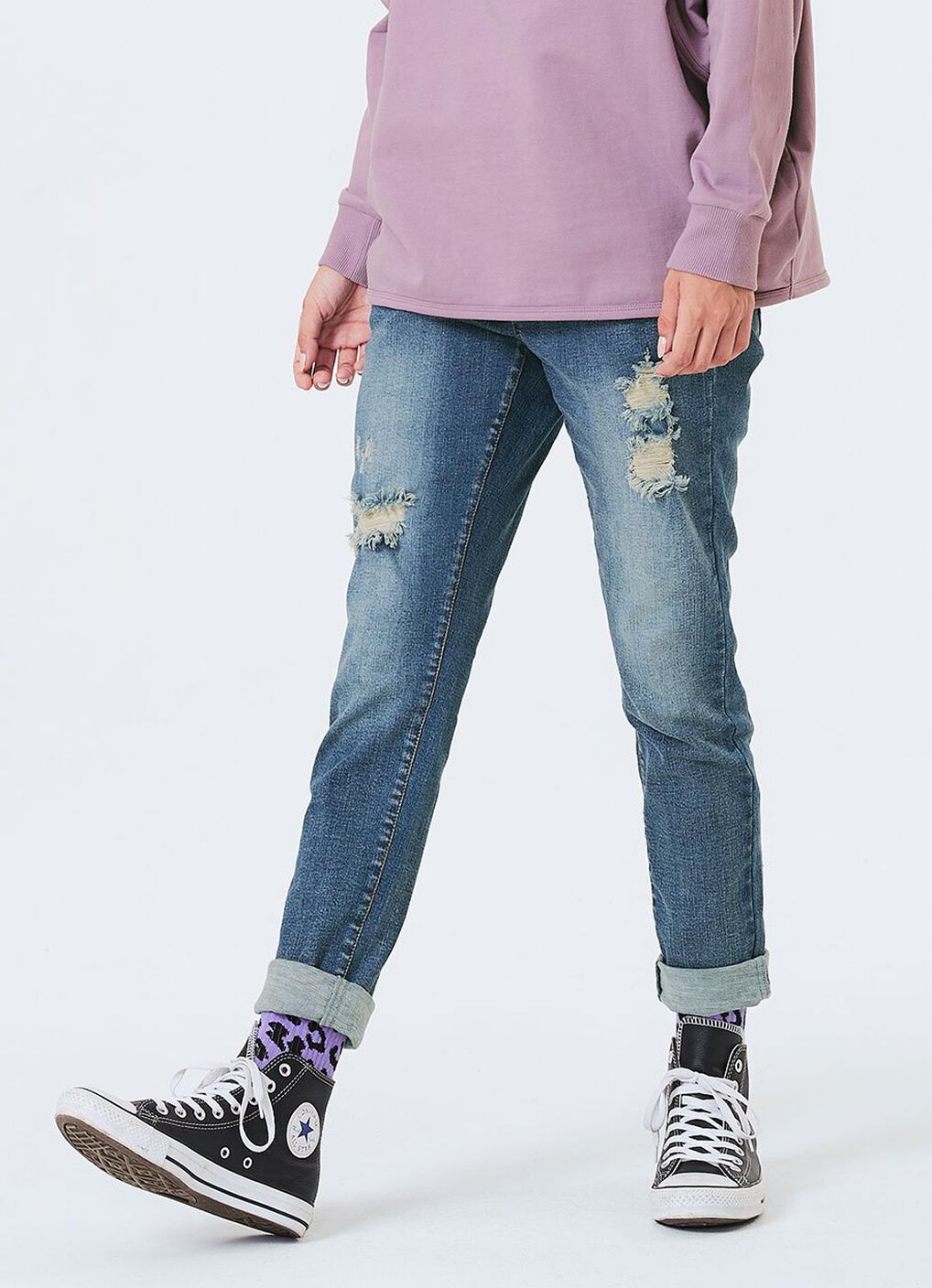 Ripped Detail Maternity Jeans, , hi-res image number 0