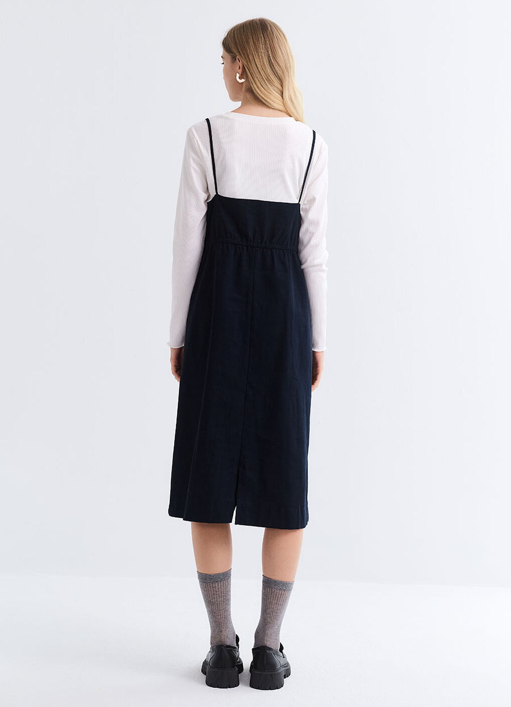 2 in 1 Maternity & Nursing Spliced Dress, Navy, hi-res image number 4