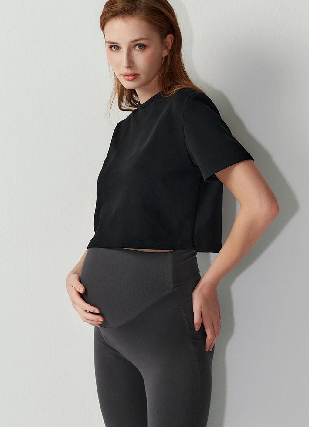 Ultra-Stretch Maternity Leggings, Charcoal, hi-res image number 1