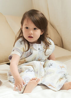 Lightweight Optimum Temp. Sleep Suit-Animal Bubbles, Grey, hi-res