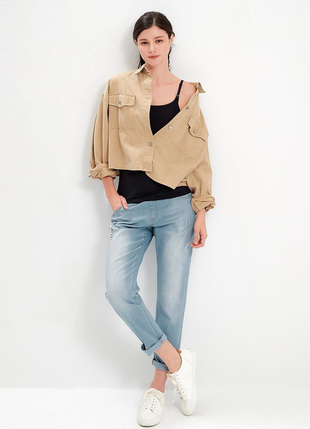 The Signature Maternity Nursing Cami, Black, hi-res image number 4