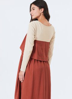 Splicing Maternity & Nursing Dress, , hi-res