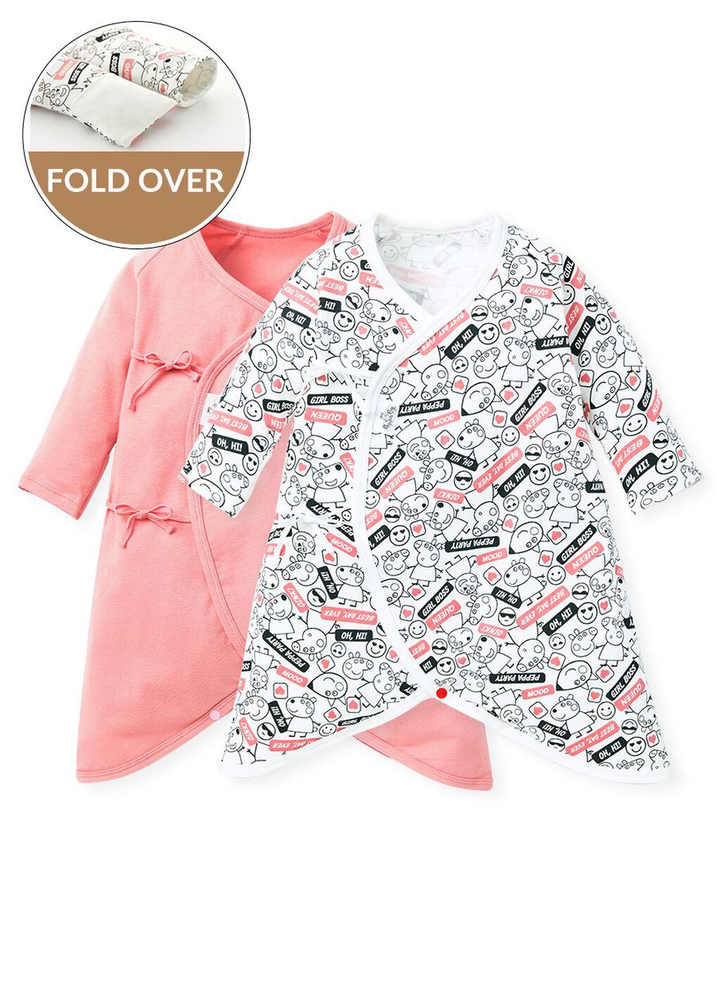 Label Peppa Pig Newborn Cotton L/S Romper 2 Pcs Pack, , hi-res image number 0