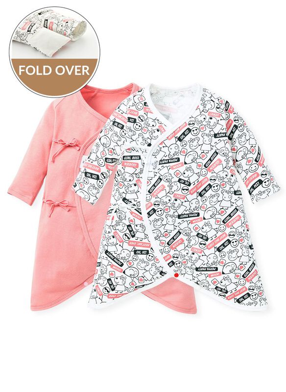 Label Peppa Pig Newborn Cotton L/S Romper 2 Pcs Pack