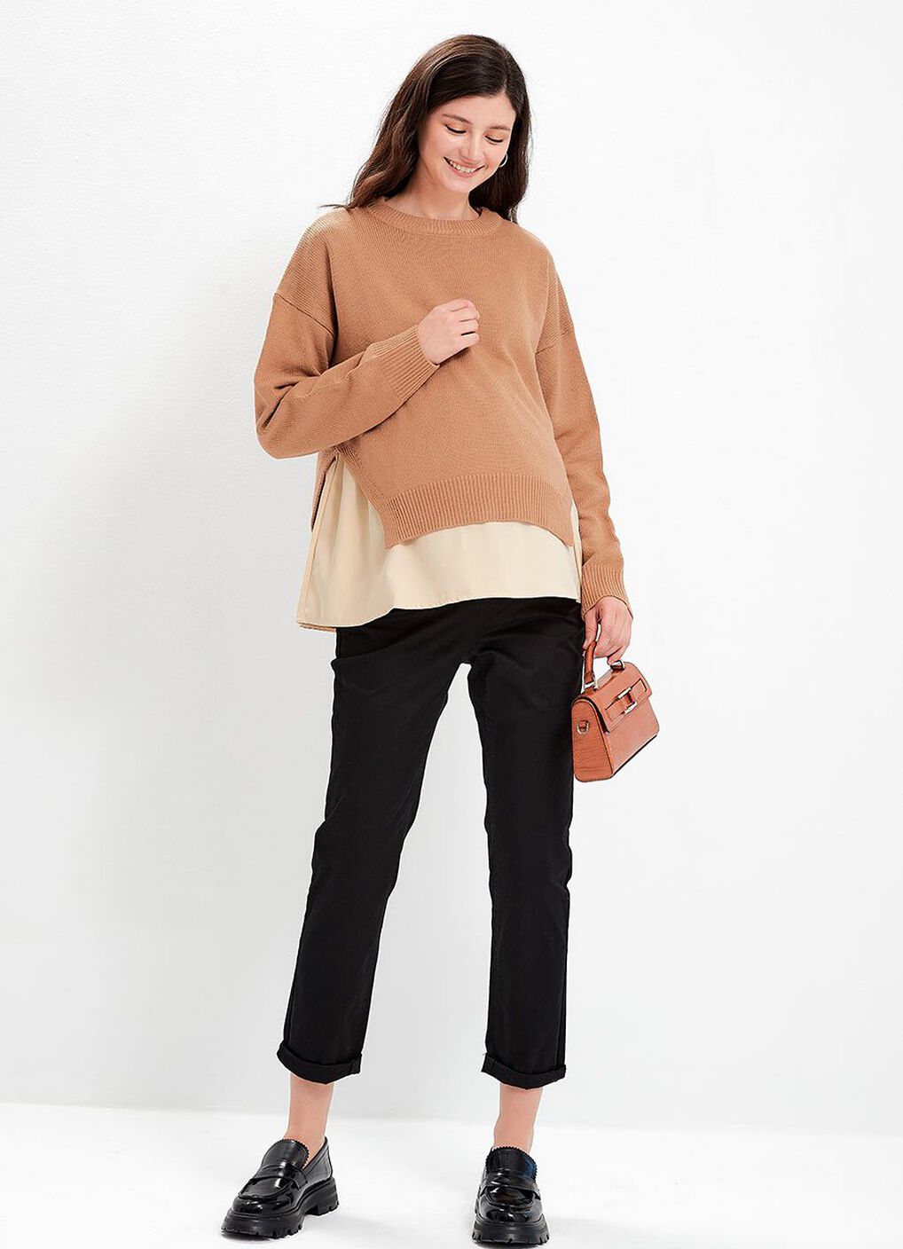 Knitted 2 in 1 Maternity & Nursing Layered Jumper, , hi-res image number 5