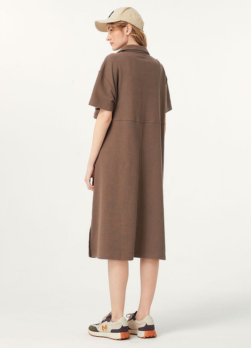 Waffle M&N Polo Dress, Mink, hi-res image number 4
