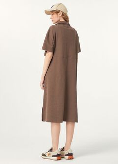 Waffle M&N Polo Dress, Mink, hi-res