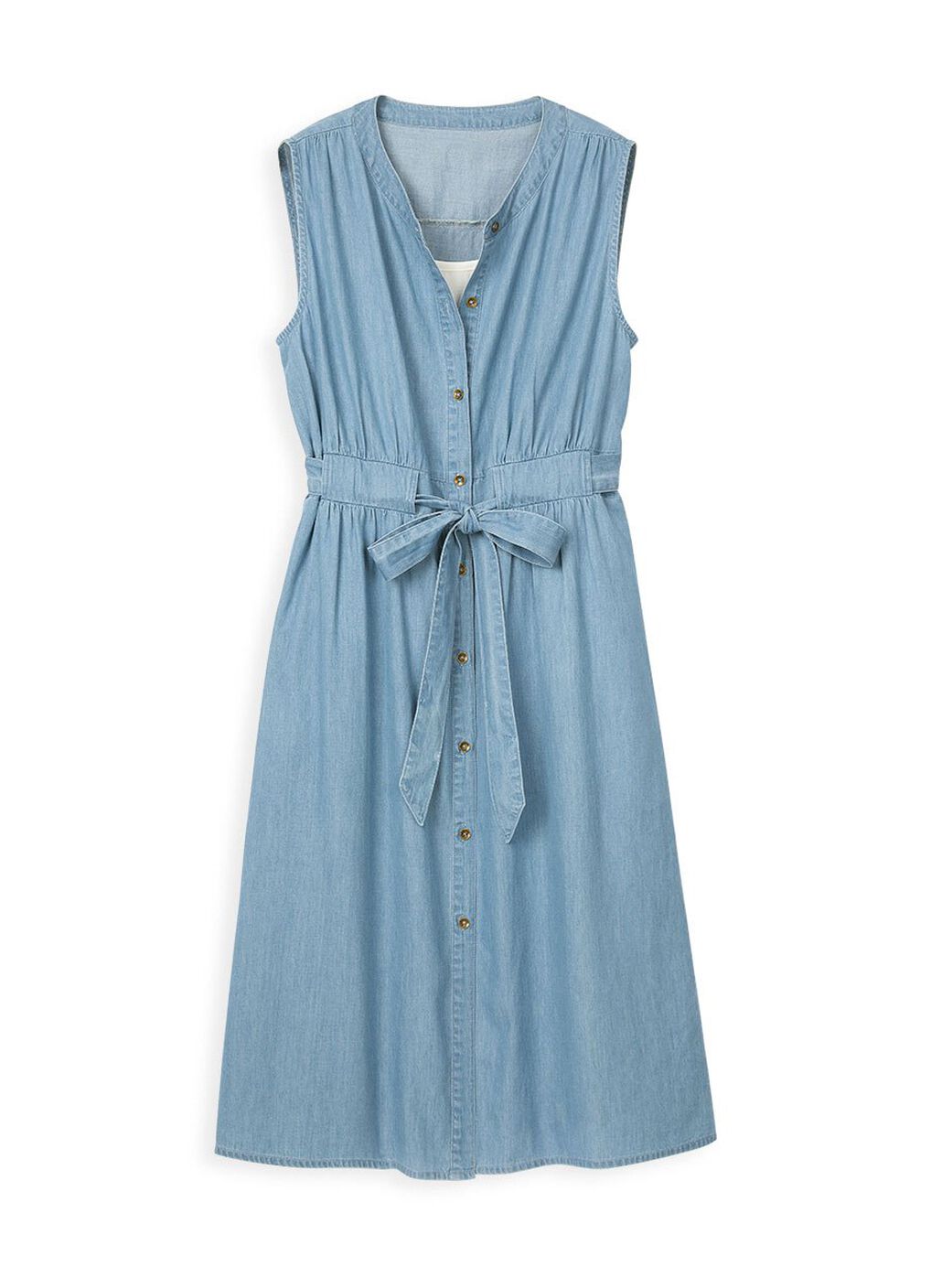 Button-through S/L Maternity & Nursing Dress, Blue, hi-res image number 5