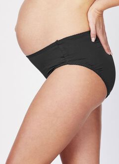 Antibacterial Maternity Midi Briefs 2 Pack, Black, hi-res