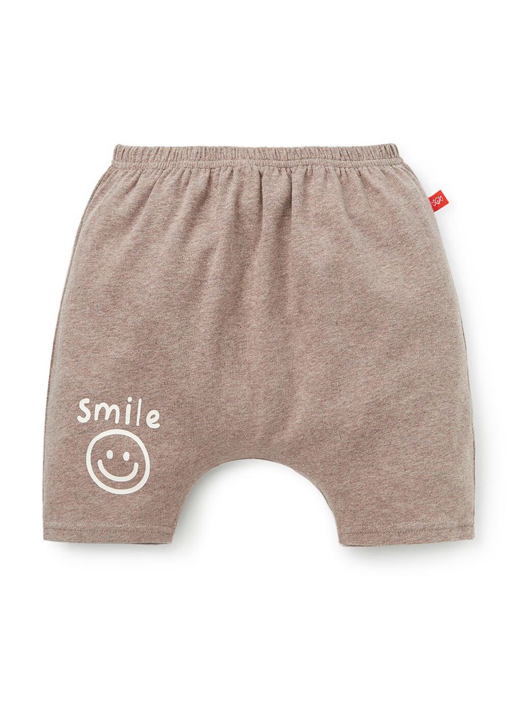 Baby Cotton Half Pants-Smile, Khaki, hi-res image number 0