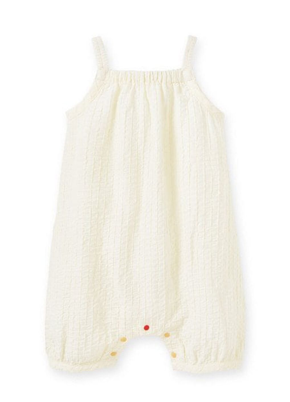 Spaghetti Strap Baby Bib Shorts, Cream, hi-res image number 0