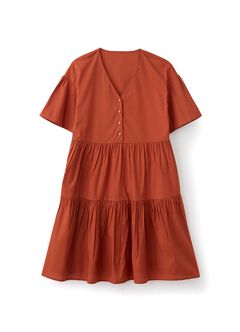 Flared Hem Cotton Maternity & Nursing Dress, , hi-res