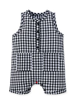 Baby S/L Patch Pocket Romper, Black, hi-res