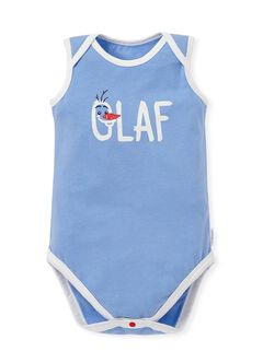 Baby Disney Cotton Sleeveless Bodysuit, Mid Blue, hi-res