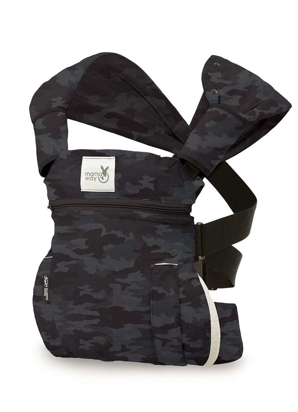 4D Lace-up Baby Carrier 2, Charcoal, hi-res image number 1