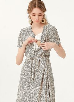 Floral Print V-Neck M&N Dress, , hi-res