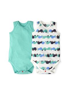 Baby Cotton Mesh Sleeveless Bodysuit 2 Pack, , hi-res