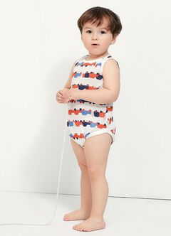 Baby Cotton Mesh Sleeveless Bodysuit 2 Pack, Mid Blue, hi-res