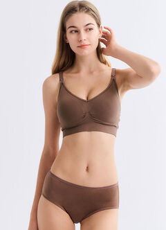 Ultra Breezy Seamless Maternity & Nursing Bra, Brown, hi-res