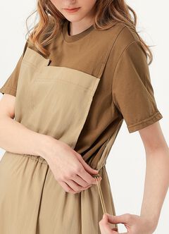 Patchwork M&N Dress, Brown, hi-res