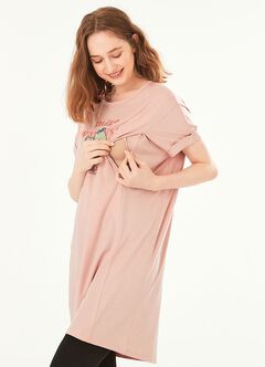 Disney Mike Maternity & Nursing Long Top, Dusty Pink, hi-res
