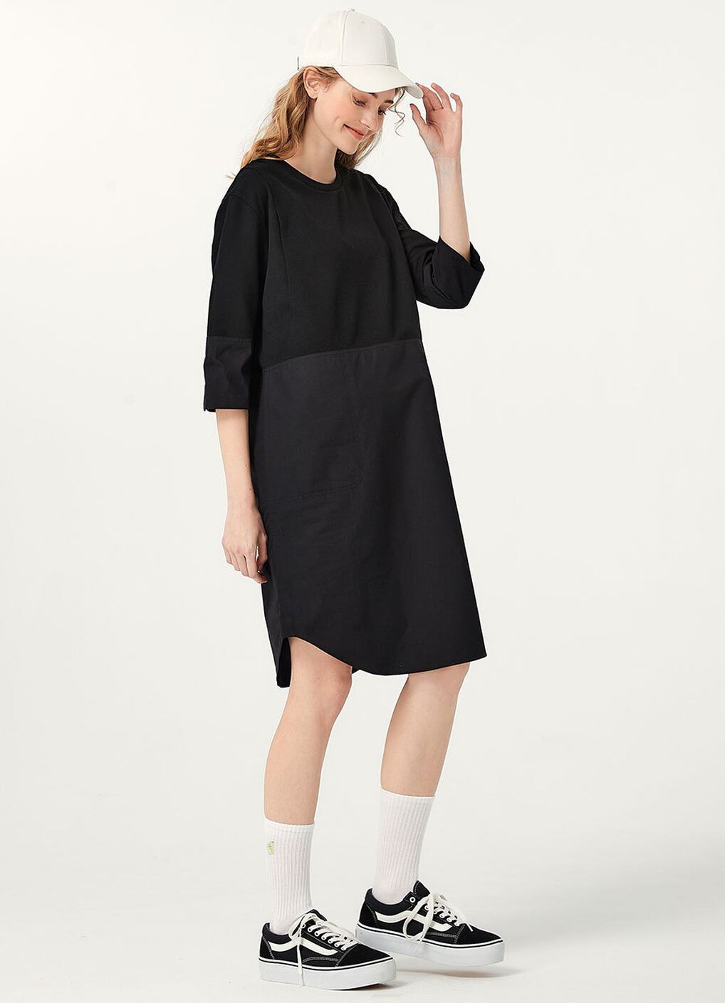 Round Neck Patchwork M&N Dress, , hi-res image number 0