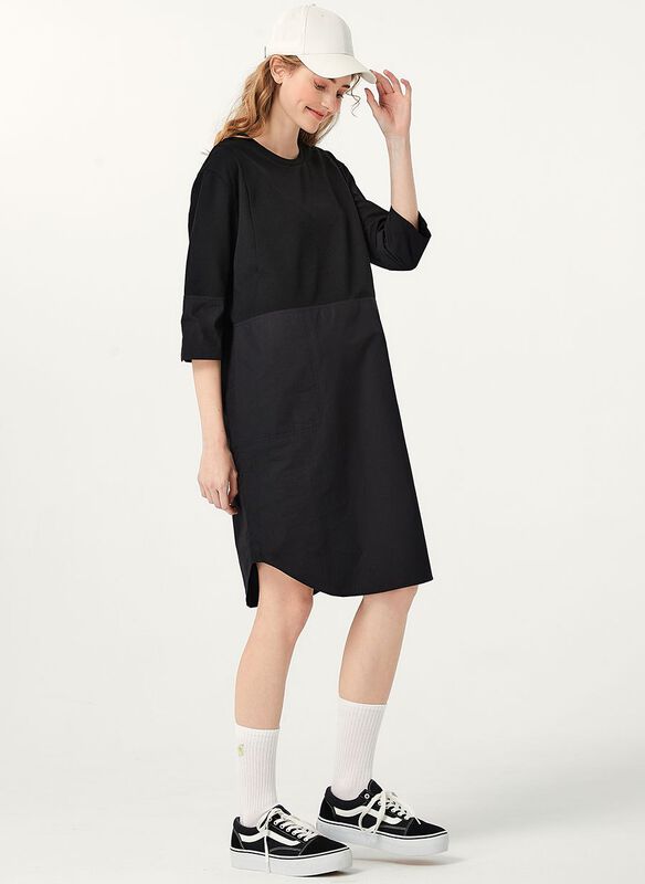 Round Neck Patchwork M&N Dress